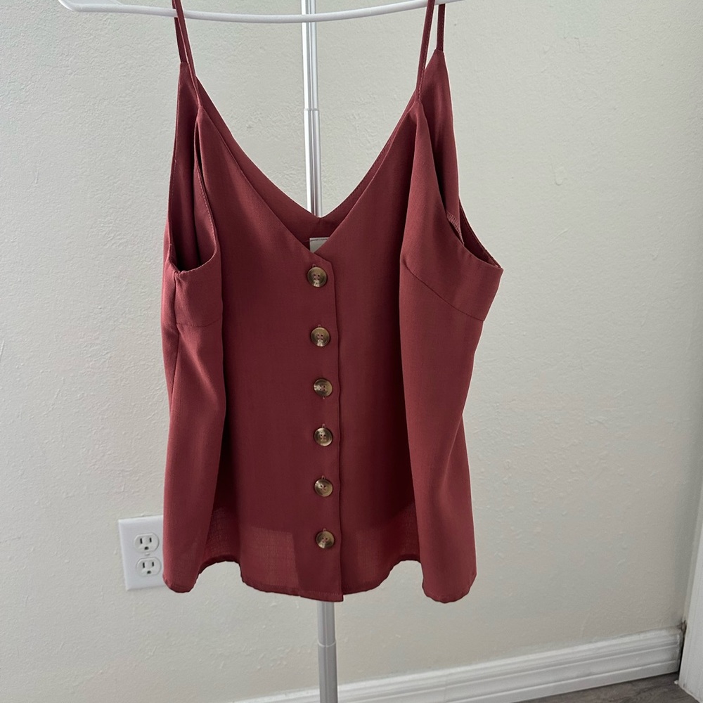 Women's Button-Down Top - Rust